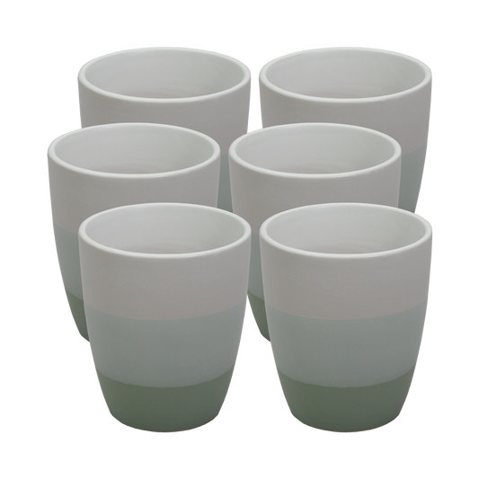 6PC TEXTURED STONE CUPS