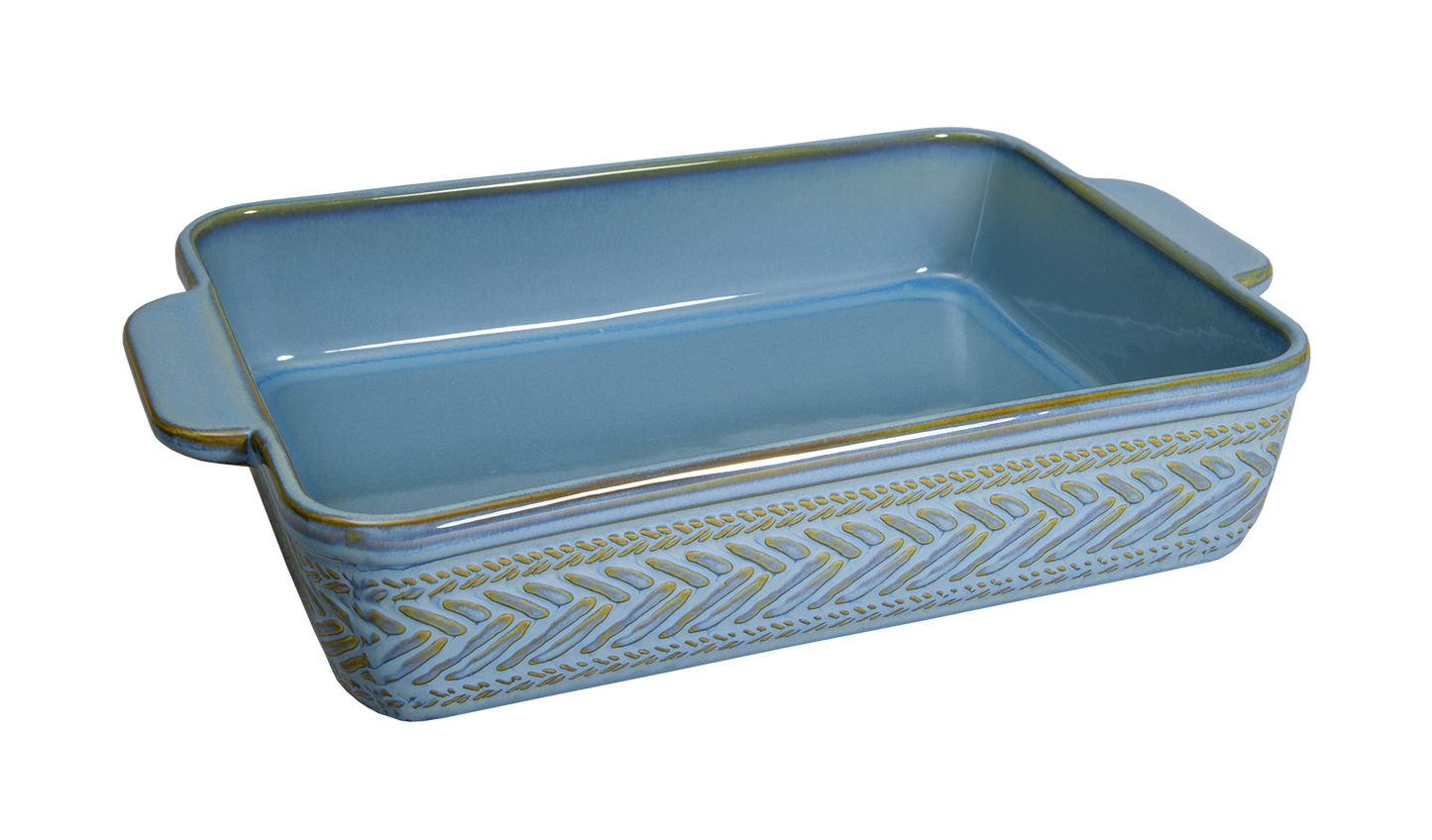 2PC TEXTURED RECTANGLE BAKEWARE SET