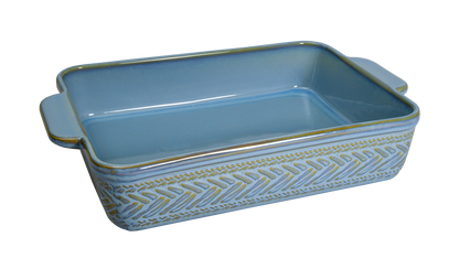 2PC TEXTURED RECTANGLE BAKEWARE SET